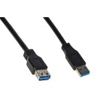 Cavo Usb 3.0 A-A 0,5Mt M/F Prolunga Bk In Rame