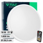 V-TAC Plafoniera LED Rotonda 18W con Sensore di Mo...