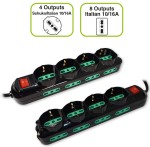 Presa Multipla Tecnoware 4 Schuko 8 Ita 10/16A Int...