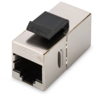 Coupler Cat5E Rj45 Utp F/F Nero Con Ganci Per Pann...