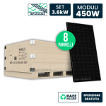 Set 3.6kW con 8 Pannelli Solari 450W N-Type Bifacc...