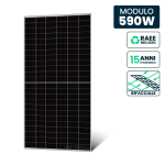 Pannello Solare 590W N-Type TOPCon Bifacciale Silv...