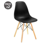 Muvip Confezione da 2 sedie di design D100 - Nero