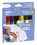 Apli Color Sticks Textile - Confezione da 6 unità...