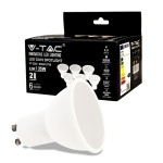 V-TAC Faretto LED GU10 4,5W 100° Copertura Satina...