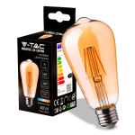 V-TAC Lampadina LED E27 6W ST64 Filamento Ambrato ...
