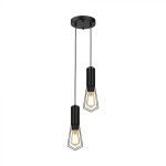 2Xe27 Decorative Hanging Lamp (D200*H25Mm) Matt Bl...