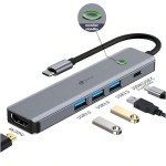 Leotec 5 in 1 da USB-C a 1xHDMI, 3xUSB-A 3.0, 1xPD...