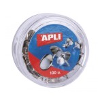 Confezione da 100 puntine da disegno nichelate Apl...