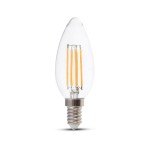 V-TAC Lampadina LED E14 4W Candela Filamento 3000K...
