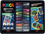 Posca Pop Colours - Custodia in metallo con 20 pen...