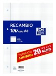 Ricarica Oxford A4 a quadretti 4x4mm 4 fori - 80 f...