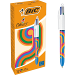Penna a sfera a scatto Bic 4 Colours Decors Lines ...