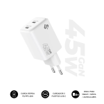 Caricabatterie da parete Subblim GaN 45W - 2xUSB-C...