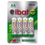 Elbat Confezione da 4 batterie ricaricabili LR6 AA...