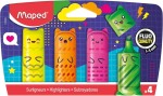 Set di 4 mini pennarelli fluorescenti al neon Mape...