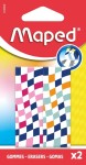 Confezione da 2 gomme Maped con 3 disegni a scacch...