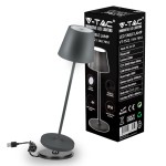 V-TAC Lampada LED da Tavolo 2W Colore Grigio in Al...