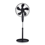 55W Stand Fan Round Base 5 Blades 3 Speed Black