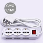 V-TAC Multipresa con Cavo 1,5m 6 Prese Laterali 10...