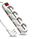 V-TAC Multipresa con Cavo 1,5m 8 Prese Laterali 10...