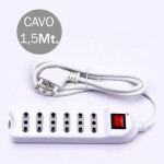 V-TAC Multipresa con Cavo 1,5m 6 Prese 10/16A 2P+T...