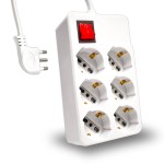 V-TAC Multipresa con Cavo 1,5m 6 Prese 10/16A 2P+T...