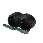 V-TAC Adattatore con 2 Prese 16A Colore Verde IP44