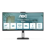 Aoc Monitor Curvo 34 Led Va Wqhd 21:9 4Ms 300 Cdm,...