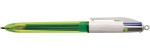 BIC 4Colours Fluo Penna retrattile a clip Nero, Bl...