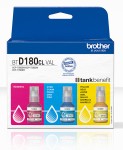 Brother BTD180CLVAL Confezione da 3 flaconi di inc...