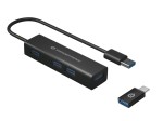 Hub Usb 3.0 4 Porte Bk 4*Usb A + Adatt.Usb C (Allu...