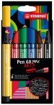 STABILO Pen 68 MAX marcatore Nero, Blu, Marrone, V...