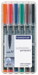 Staedtler 317 WP6 marcatore permanente Nero, Blu, ...