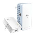 TP-Link TL-PA7020P KIT Powerline AV1000 – 2 Porte Gigabit, Presa Schuko Integrata, Plug&Play, Risparmio Energetico, Bianco
