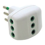 Spina Tripolare Italiana 10A Con 3 Prese Tripolari...