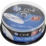 HP CRE00015 CD-R 80Min/700MB/52x Cakebox (25 Disc)