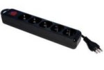 Presa Multipla Tecnoware 5 Schuko Interruttore Nera