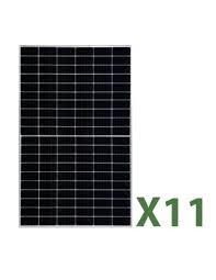 V-TAC Italia KIT Fotovoltaico Monofase 5kW con Inverter Ibrido, 11 Moduli AUSTA 450W Full Black con Accumulo LFP 10kWh e Quadro Combinato 1-1 AC-DC 5kW