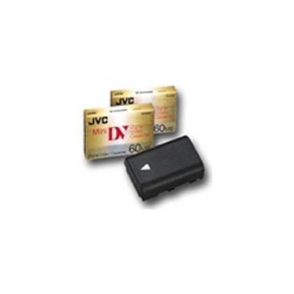Batteria Videocamera Jvc Kit Batteria V607E + 2 Mini Dv Vu-B607K