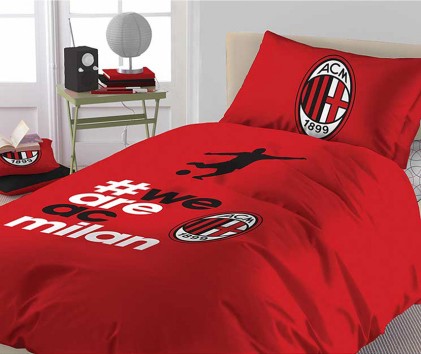 Hermet Copripiumino Cotone + Federa AC Milan - Misura: Singolo