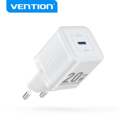 Caricatore GaN Vention FEPW0-EU con ingresso USB-C 20 W EU Bianco