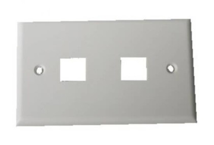 Placca Portafrutti 2 Posizioni Per Jack Utp/Stp Colore Chiaro