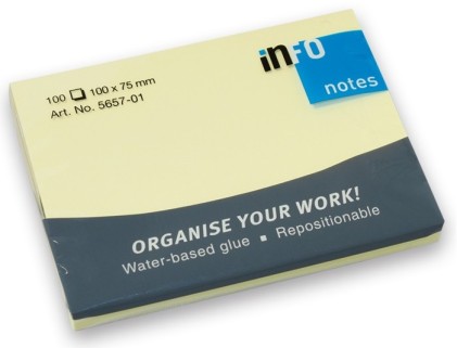 Notes da 100 foglietti adesivi 100 x 75 mm - Certificazione FSC&trade; - Colore giallo