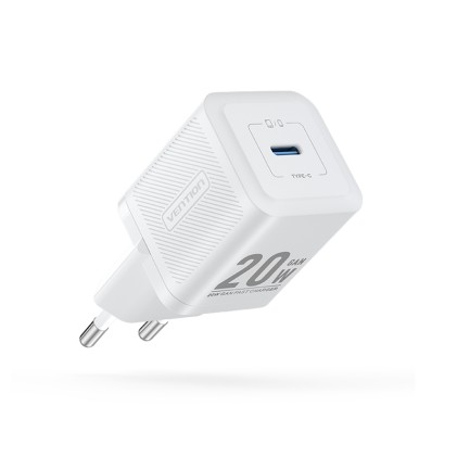 Caricatore GaN Vention FEPW0-EU con ingresso USB-C 20 W EU Bianco