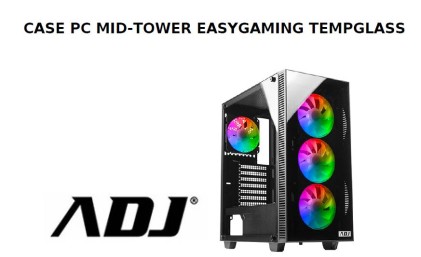 Case Mid-Tower Easy Game Tempglass Atx/Microatx 1*Usb2 1*Usb3 Adj Bk