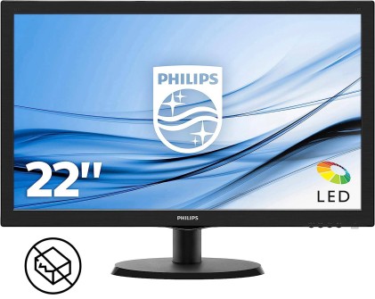 Mon 21,5"W-Led Vga Hdmi Vesa Philips 223V5Lhsb2 Scatola Danneggi