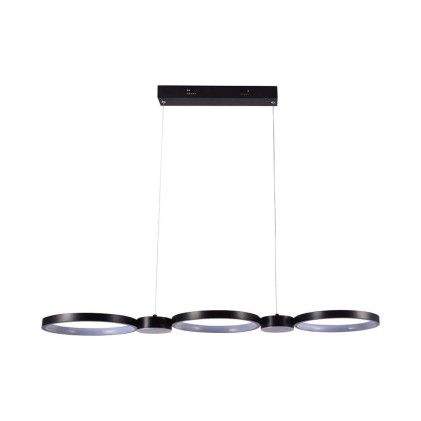 V-TAC Lampadario LED a Sospensione con 3 Cerchi 38W in Metallo Colore Nero 97.4*26*110cm 3000K