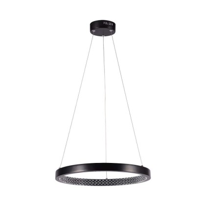 V-TAC Lampadario LED a Sospensione Circolare 19W in Metallo Colore Nero d: 40cm h: 108cm 3000K