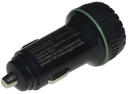 Carica Batteria Da Auto 5 Volt 3A 2 Porte Usb A+C